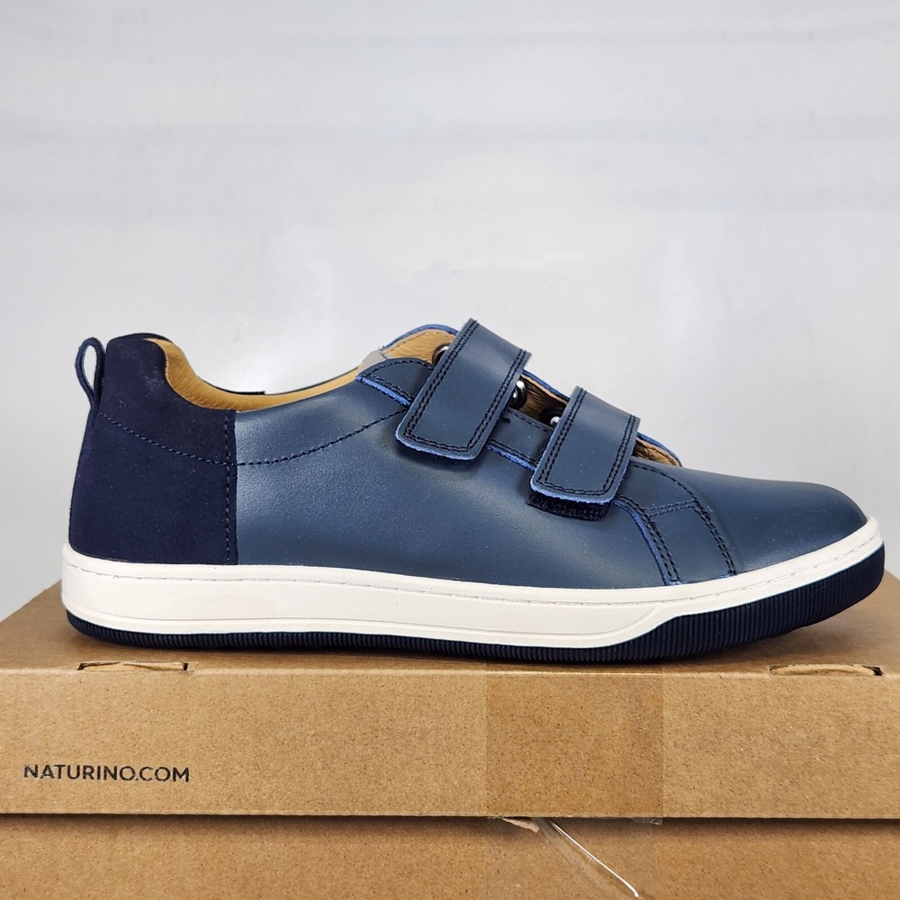 Naturino Caleb VL Sneakers Kids Size 35 Navy Leather Suede Straps